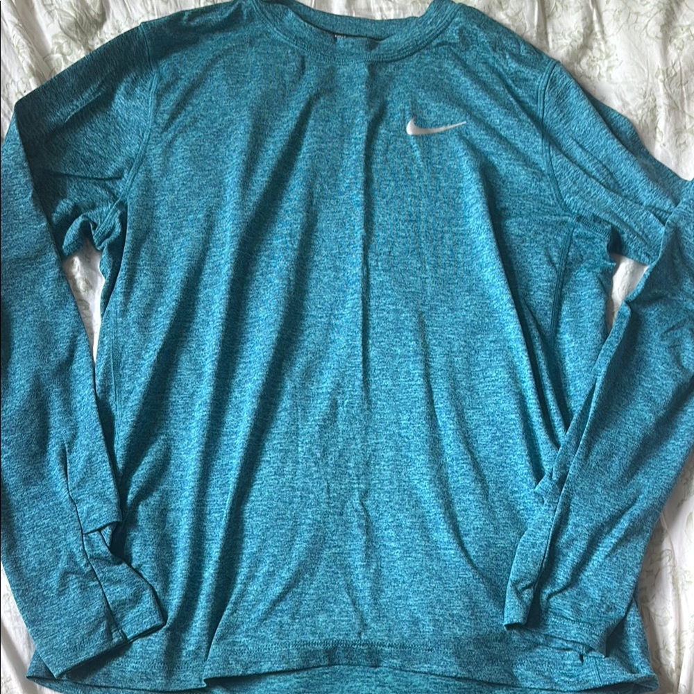 Nike Teal Long Sleeve Performance Shirt